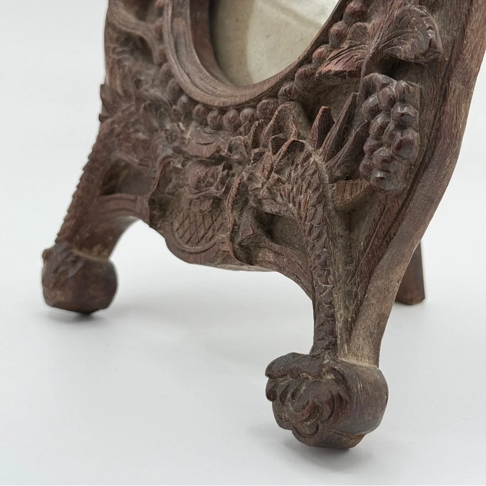 Antique Chinese hand carved wooden frame